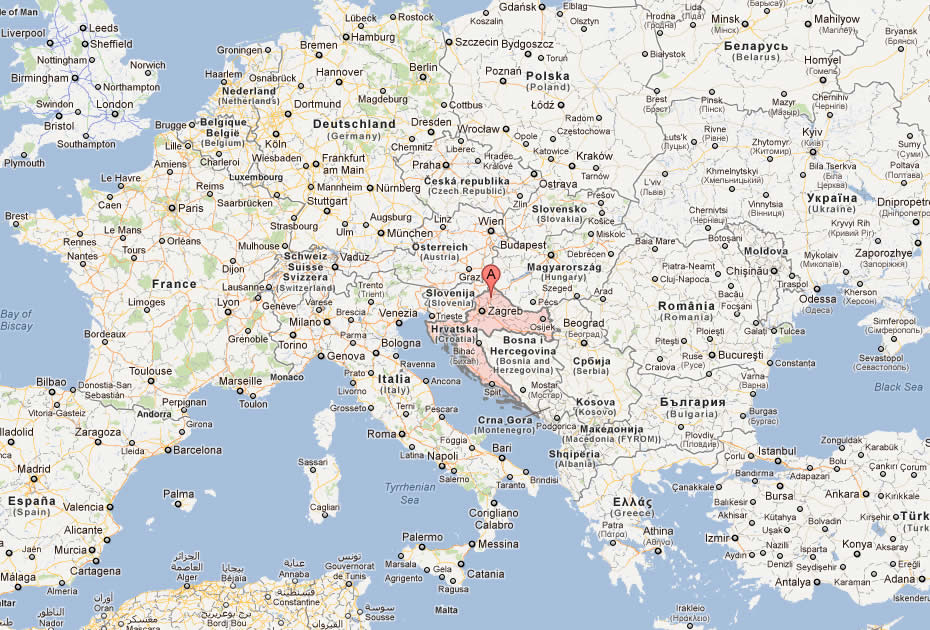 carte du croatie europe